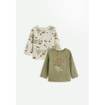 Lot de 2 t - shirts b�b� manches longues ginkgo vert