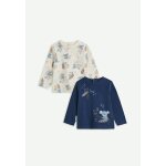 Lot de 2 t - shirts b�b� manches longues math�o bleu
