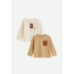 Lot de 2 t - shirts b�b� manches longues moka marron