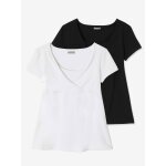Lot de 2 t - shirts cache - coeur grossesse et allaitement lot noir / blanc
