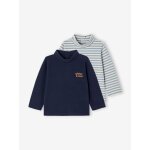 Lot de 2 t - shirts col roul marine