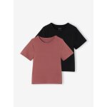 Lot de 2 t - shirts courts fille vieux rose