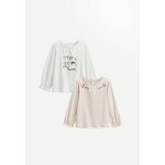 Lot de 2 t - shirts enfant manches longues sora ecru