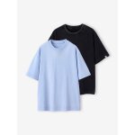 Lot de 2 t - shirts gar�on unis effet d�lav� bleu ciel