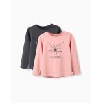 Lot de 2 t - shirts  manches longues abstract rose