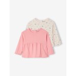 Lot 2 t - shirts manches longues b�b� rose