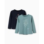 Lot de 2 t - shirts � manches longues avec imprim�s de l'art vert clair