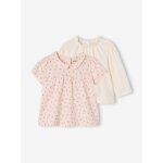 Lot de 2 t - shirts naissance rose ple
