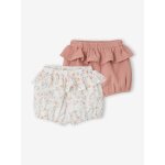 Lot 2 shorts bloomers b�b� fille coton argile