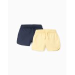 Lot de 2 shorts en coton avec cordon de serrage jaune clair