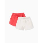 Lot de 2 shorts en coton avec cordon de serrage rose
