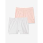 Lot de 2 shorts fille � porter sous robe rose