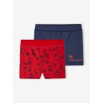 Lot de 2 shorties de bain garçon rouge imprimé Lot de 2 shorties de bain garçon rouge imprimé