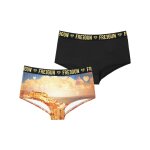 Lot de 2 shortys romantic cities orange beige / noir