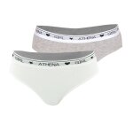 Lot de 2 slips fille coton ultra doux athena blanc - gris chin�