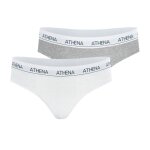Lot de 2 slips fille coton ultra doux athena blanc - gris chin�