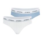 Lot de 2 slips fille coton ultra doux blanc - bleu pastel