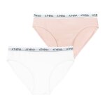 Lot de 2 slips fille coton ultra doux blanc - rose