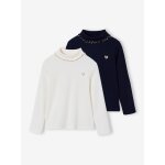 Lot de 2 sous - pulls en ctes fille cru