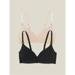 Lot de 2 soutiens - gorge d'allaitement en microfibre lot nude + noir