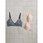 Lot 2 soutiens - gorge d'allaitement sans armatures en coton bio * marine