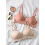 Lot de 2 soutiens - gorge grossesse et allaitement en microfibre et dentelle beige