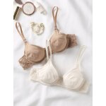 Lot de 2 soutiens - gorge en microfibre et dentelle grossesse et allaitement moka + vanille