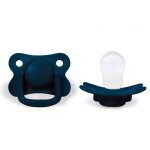 Lot de 2 sucettes anatomique en silicone bleu fonc�