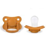 Lot de 2 sucettes anatomique en silicone moutarde
