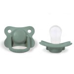 Lot de 2 sucettes anatomique en silicone vert eucalyptus