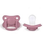 Lot de 2 sucettes anatomique en silicone vieux rose