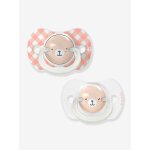 Lot de 2 sucettes avec t�tine sym�trique sx pro night&day rose