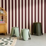 Lot de 2 tabourets empilables enfant polypropyl�ne et bouclette textur�e - niki kids vert c�ladon