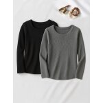 Lot de 2 tee - shirts de grossesse en ctes lot noir + gris