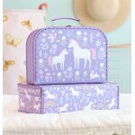 Lot de 2 valises fille licorne a little lovely company lavande