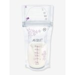 Lot de 25 sachets de conservation pour lait maternel philips avent transparent