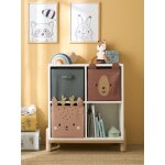 Lot de 3 bacs de rangement animaux green forest marron et vert