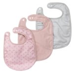 Lot de 3 bavoirs ajustables en coton bio lil planet rose pastel et gris argenté Lot de 3 bavoirs ajustables en coton bio lil planet rose pastel et gris argenté