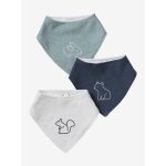 Lot de 3 bavoirs bandanas en ponge bleu gris