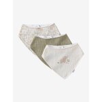 Lot 3 bavoirs bandanas en gaze de coton babylone