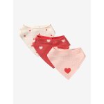 Lot 3 bavoirs bandanas en gaze de coton mon coeur