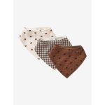 Lot 3 bavoirs bandanas en gaze de coton ficelle