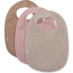 Lot de 3 bavoirs en �ponge wild rose - nougat - biscuit rose, beige, marron