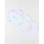 Lot de 3 bavoirs imprim� savane en jersey gaufr� beige