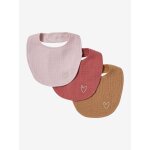 Lot 3 bavoirs naissance en gaze de coton lot rose Lot 3 bavoirs naissance en gaze de coton lot rose