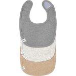 Lot de 3 bavoirs naissance gris fonc� - gris clair - nature m�lange gris, marron