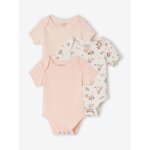 Lot 3 bodies b�b� manches courtes rose p�le