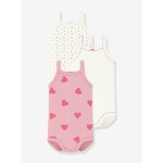 Lot de 3 bodies bretelles coton b�b� blanc