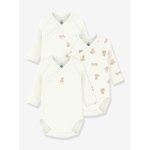 Lot 3 bodies crois�s b�b� petit bateau blanc