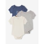 Lot 3 bodies �volutif gar�on manches courtes gris chin�